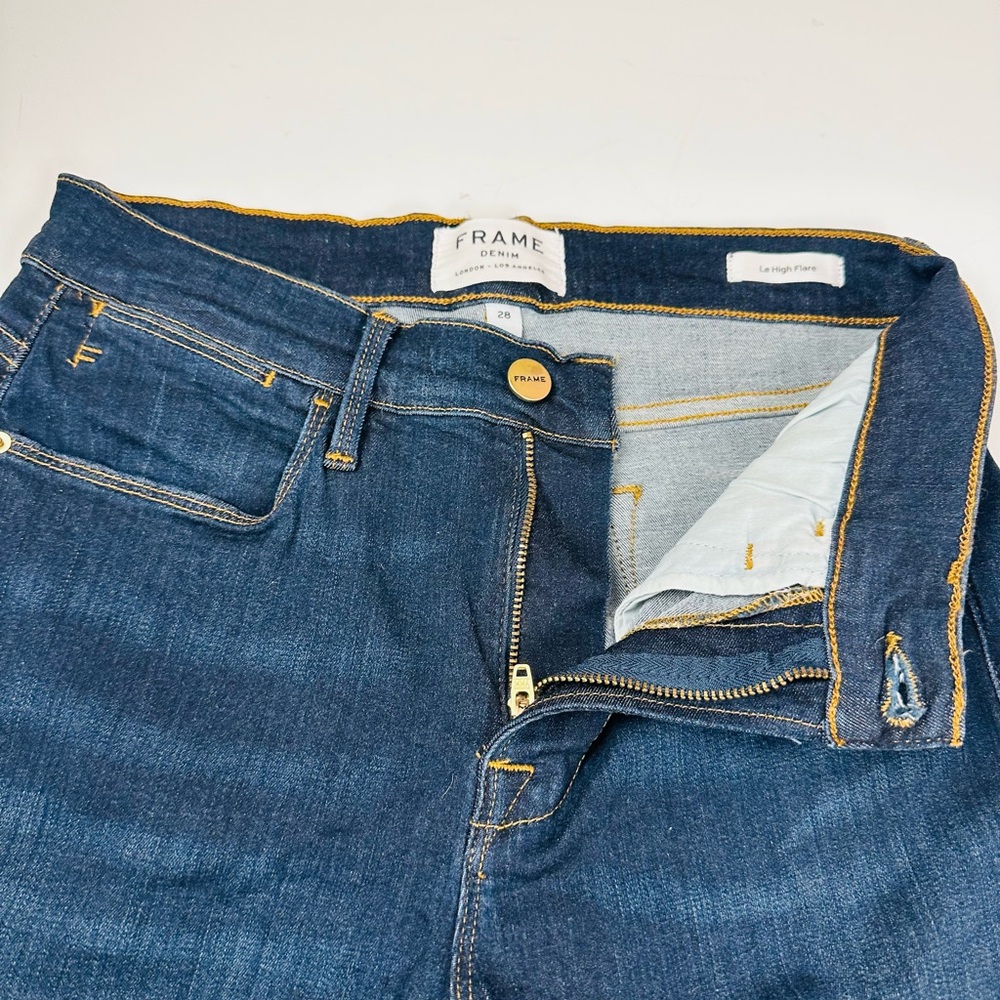 Frame 'le high flare' jeans, blue, women size 28 New no tags - Picture 9 of 10